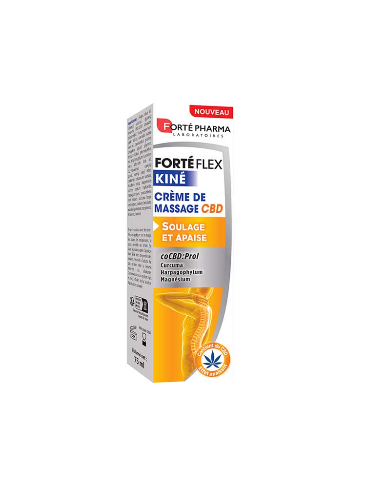 Forté Pharma Forte Flex Kiné Crème de Massage Cbd - Soulage et Apaise les Douleurs Musculaires - Tube 75 ml